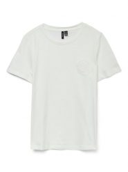 Vero Moda Koszulka w kolorze białym rozmiar: XL. Białe bluzki damskie Vero Moda, xl, bez wzorów, z bawełny, bez kołnierzyka, bez ramiączek. Za 70.45 zł.
