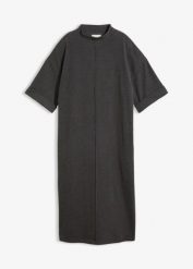 Sukienka z dżerseju. Szare sukienki damskie bonprix, bez wzorów, z dżerseju, bez ramiączek. Za 109.99 zł.