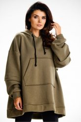 Bluza damska oversize z kapturem bawełna premium khaki. Brązowe bluzy damskie Infinite You, l, z aplikacjami, z bawełny, z kapturem. Za 299.00 zł.
