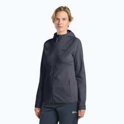 Bluza damska Jack Wolfskin Baiselberg Hooded FZ. Szare bluzy damskie Jack Wolfskin, bez wzorów, bez kaptura. Za 359.99 zł.