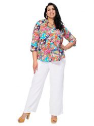 Aller Simplement Bluzka ze wzorem rozmiar: 50/52. Bluzki damskie Aller Simplement, bez wzorów, z bawełny, klasyczne, bez kołnierzyka, bez ramiączek. Za 115.24 zł.