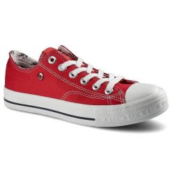 Czerwone Trampki Lee Cooper Damskie Stylowe Buty. Czerwone trampki damskie Lee Cooper, bez wzorów, z materiału, bez zapięcia. Za 89.99 zł.