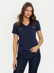 Marciano Guess T-Shirt 5RGI03 6008A Granatowy Regular Fit. Niebieskie t-shirty damskie Marciano Guess, xs, z aplikacjami, z bawełny, bez kołnierzyka. Za 179.99 zł.