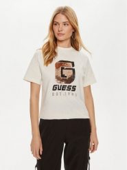 Guess T-Shirt Ines V4YI07 I3Z14 Écru Regular Fit. T-shirty damskie Guess, xxs, z aplikacjami, z bawełny, bez kołnierzyka. Za 99.99 zł.