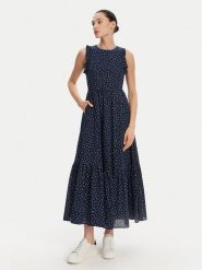 Pepe Jeans Sukienka codzienna Deborah PL953666 Granatowy Regular Fit. Niebieskie sukienki damskie Pepe Jeans, bez wzorów, z bawełny, bez ramiączek. Za 379.99 zł.