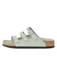 Birkenstock Klapki "Florida" w kolorze turkusowym rozmiar: 38. Niebieskie klapki damskie Birkenstock, bez wzorów, z otwartym noskiem, bez obcasa, bez zapięcia. Za 507.51 zł.
