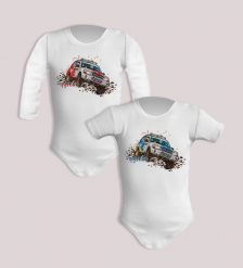 Mitsubishi Pajero — body (Rozmiar: 9M; Długość rękawa: długi; Rodzaj nadruku: Mitsubishi Pajero). Body niemowlęce nikiniki, bez wzorów, z bawełny, bez kołnierzyka, bez ramiączek. Za 59.00 zł.