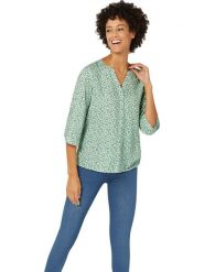 WITT WEIDEN Bluzka w kolorze zielono-białym rozmiar: 50. Zielone bluzki damskie WITT WEIDEN, bez wzorów, z wiskozy, bez kołnierzyka, bez ramiączek. Za 60.95 zł.