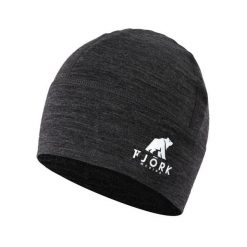Czapka do biegania z merynosów. Szare czapki damskie FJORK MERINO, na zimę, bez wzorów, z wełny. W wyprzedaży za 139.00 zł.