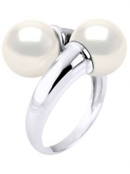 ATELIERS SAINT GERMAIN Srebrny pierścionek z perłami rozmiar: 54. Białe pierścionki damskie ATELIERS SAINT GERMAIN, z perłą, srebrne. Za 523.95 zł.