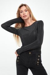Bluzka damska z kryształkami TWINSET U&B. Bluzki damskie Twinset U&B, m, bez wzorów, bez kołnierzyka, bez ramiączek. W wyprzedaży za 532.35 zł.