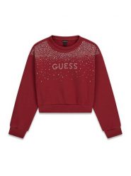 Guess Bluza J6BQ02 K6084 Czerwony ciemny Relaxed Fit. Czerwone bluzy dziewczęce Guess, z aplikacjami, z bawełny, bez ramiączek, bez kaptura. Za 214.99 zł.