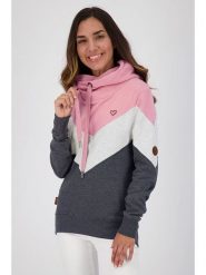 Alife and kickin Sweter "StellaAK" w kolorze jasnoróżowo-szaro-białym rozmiar: S. Białe swetry klasyczne damskie Alife and Kickin, s, ze skóry, bez kołnierzyka. Za 144.58 zł.