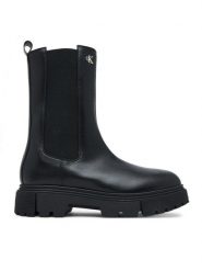 Calvin Klein Kozaki Tronchetto V4A5-83137-1355 D Czarny. Czarne kozaki dziewczęce Calvin Klein, bez wzorów, ze skóry, bez obcasa, bez zapięcia. Za 559.99 zł.