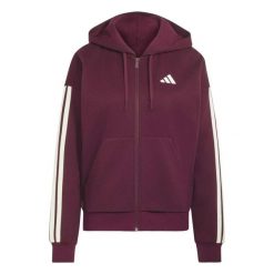 Bluza Adidas Sport W 3S Fl Fz Hd Damskie. Czerwone bluzy damskie Adidas, l, bez wzorów, z bawełny, z kapturem. Za 335.99 zł.