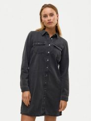 Vero Moda Sukienka jeansowa Jennie 10310968 Czarny Regular Fit. Czarne sukienki damskie Vero Moda, bez wzorów, z bawełny, bez ramiączek. Za 209.99 zł.