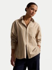 Polo Ralph Lauren Koszula 211B17125001 Beżowy Oversize. Brązowe koszule damskie Polo Ralph Lauren, m, bez wzorów, z bawełny, bez kołnierzyka, bez ramiączek. Za 859.99 zł.