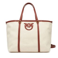 Torebka PINKO. Brązowe shopper bag Pinko, bez wzorów, bez dodatków. Za 509.99 zł.