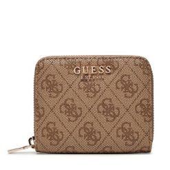 Portfel Guess. Brązowe portfele damskie Guess, z aplikacjami. Za 129.99 zł.