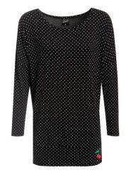 Pussy Deluxe Koszulka "Little Dots" w kolorze czarnym rozmiar: XS. Czarne bluzki damskie Pussy Deluxe, xs, bez wzorów, bez kołnierzyka, bez ramiączek. Za 48.28 zł.