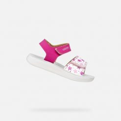 Sandały GEOX B SANDAL LIGHTFLOPPY B Rose. Białe sandały damskie Geox, bez wzorów, z syntetyku, bez obcasa, bez zapięcia. Za 146.99 zł.
