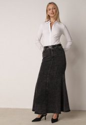 Czarna Bawełniana Spódnica Denimowa o Kroju Syrenki z Paskiem Agenia. Czarne spódnice damskie Born2be, do pracy, l, bez wzorów, z bawełny, biznesowe, maxi. Za 159.99 zł.