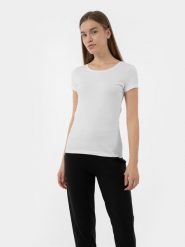 4F T-shirt regular gładki damski XL. Niebieskie t-shirty damskie 4F, xl, bez wzorów, z bawełny, bez kołnierzyka. Za 49.99 zł.
