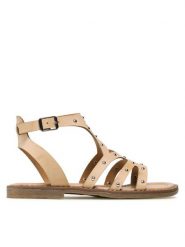 Nelli Blu Sandały CS1260-42 Beżowy. Brązowe sandały dziewczęce Nelli Blu, ze skóry, bez obcasa, bez zapięcia. Za 119.99 zł.