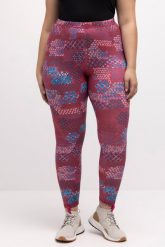 Damskie Narciarskie leginsy szybkoschnące materiał z recyklingu. Czerwone legginsy sportowe damskie Ulla Popken, plus size, bez wzorów, z elastanu, narciarskie. Za 199.99 zł.