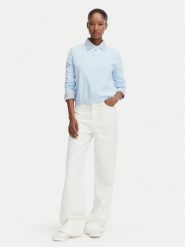 Tommy Jeans Sweter Essential DW0DW20159 Niebieski jasny Regular Fit. Niebieskie swetry klasyczne damskie Tommy Jeans, xl, z bawełny, bez kołnierzyka. Za 369.99 zł.