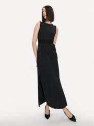 United Colors Of Benetton Sukienka letnia 3L3XDV01G Czarny Regular Fit. Czarne sukienki damskie United Colors Of Benetton, bez wzorów, z bawełny, bez ramiączek. Za 109.99 zł.