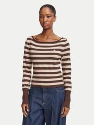 Guess Jeans Sweter W6BR66 Z1616 Brązowy Regular Fit. Brązowe swetry klasyczne damskie Guess Jeans, s, z jeansu, bez kołnierzyka. Za 349.99 zł.