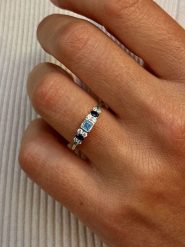 Les Petites Précieuses Pozłacany pierścionek z cyrkonią rozmiar: 54. Niebieskie pierścionki damskie Les Petites Précieuses, z cyrkonią, pozłacane. Za 118.28 zł.