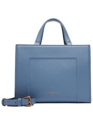 LIEBESKIND BERLIN Skórzana torebka w kolorze błękitnym - 24 x 17,5 x 9,5 cm rozmiar: onesize. Niebieskie torebki klasyczne damskie Liebeskind Berlin, z materiału, przez ramię, bez dodatków. Za 571.03 zł.