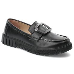 Czarne Mokasyny Filippo Wsuwane Eleganckie Obuwie Damskie. Czarne mokasyny damskie Filippo, na wiosnę, ze skóry, bez obcasa. Za 169.00 zł.