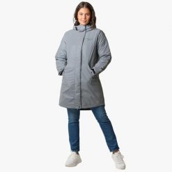 Parka turystyka damska Swedemount Glow Insulated Coat oddychająca. Szare parki damskie SWEDEMOUNT, z tkaniny, bez kaptura. Za 399.99 zł.