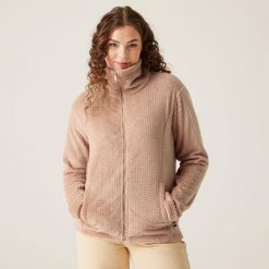 Bluza damska polarowa Regatta Heidy Fluffy. Białe bluzy damskie Regatta, bez wzorów, z polaru, bez kaptura. Za 55.00 zł.