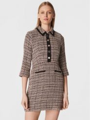 Morgan Sukienka dzianinowa 222-ROZIA.F Beżowy Regular Fit. Brązowe sukienki damskie Morgan, bez wzorów, z bawełny, bez ramiączek. Za 449.99 zł.