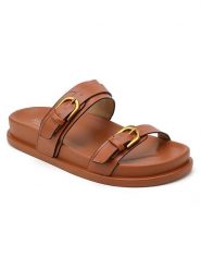 Sixth Sens Klapki w kolorze jasnobrązowym rozmiar: 37. Brązowe klapki damskie Sixth Sens, bez wzorów, z otwartym noskiem, bez obcasa, bez zapięcia. Za 100.99 zł.