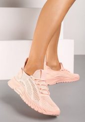 Różowe Buty Sportowe Elona. Czerwone obuwie sportowe casual damskie Born2be, z jeansu. Za 79.99 zł.