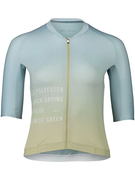 POC Koszulka kolarska "Pristine" w kolorze błękitno-zielonym rozmiar: XL. Niebieskie koszulki damskie POC, xl, bez wzorów, z materiału, bez kołnierzyka, bez ramiączek. Za 268.95 zł.