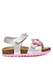 Geox Sandały B Chalki B552RD 000NF C1000 M Biały. Białe sandały dziewczęce Geox, ze skóry, bez obcasa, bez zapięcia. Za 169.99 zł.