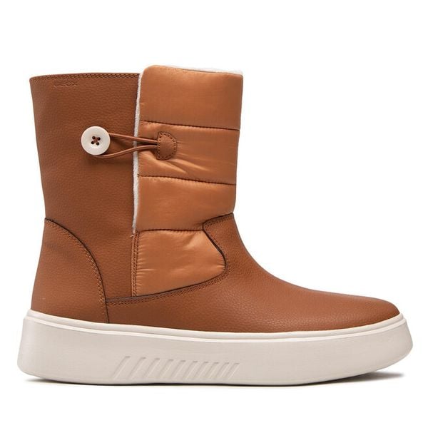 Botki Geox. Brązowe botki damskie Geox, bez obcasa, na płaskiej podeszwie, bez zapięcia. Za 229.99 zł.