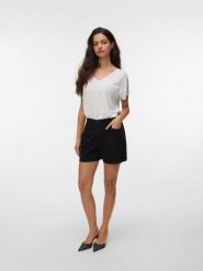 Vero Moda Koszulka w kolorze białym rozmiar: M. Białe bluzki damskie Vero Moda, m, bez wzorów, z koronki, bez kołnierzyka, bez ramiączek. Za 98.95 zł.