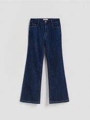 Jeansy flare - granatowy. Niebieskie jeansy damskie Reserved. Za 179.99 zł.