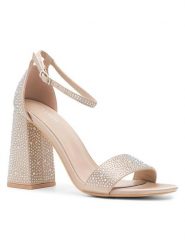 DeeZee Sandały KL-F3496-1 Złoty. Żółte sandały damskie DeeZee, bez wzorów, z materiału, bez obcasa, na słupku, bez zapięcia. Za 139.99 zł.