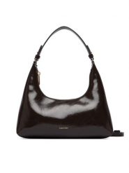 Calvin Klein Torebka Foil Logo Glossy Conv Shoulder B LV04F3737G Brązowy. Brązowe torebki klasyczne damskie Calvin Klein, ze skóry, bez dodatków. Za 489.99 zł.