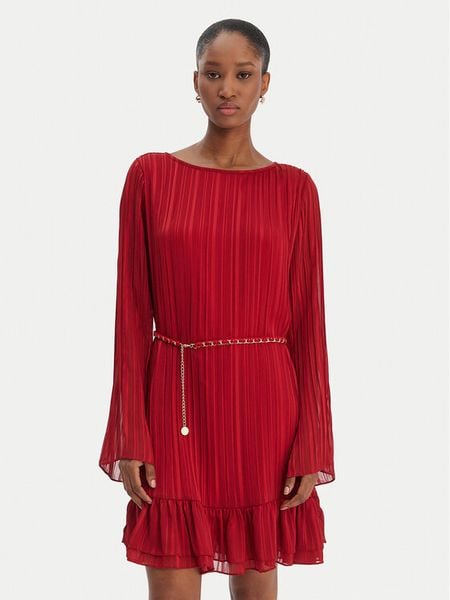 Guess Sukienka codzienna W6RK37 WJ712 Czerwony Regular Fit. Czerwone sukienki damskie Guess, z aplikacjami, z syntetyku, bez ramiączek. Za 659.99 zł.