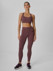 4F Legginsy treningowe z jednorazową regulacją długości damskie - brązowe M. Brązowe legginsy damskie 4F, l, bez wzorów. Za 179.99 zł.