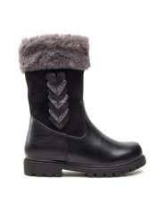 Nelli Blu Kozaki CS1575-03 Czarny. Czarne kozaki dziewczęce Nelli Blu, bez wzorów, ze skóry, bez obcasa, bez zapięcia. Za 139.99 zł.